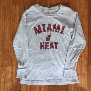 Fanatics Miami Heat Kids Long Sleeve Shirt - Gray and Red